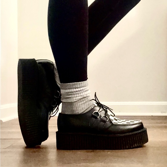 Black and White Checkered T.U.K Creepers - Picture 7 of 9